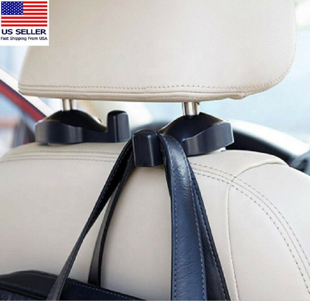 2 Pcs Car Seat Headrest Hook Backseat Purse Hanger Bag Cloth