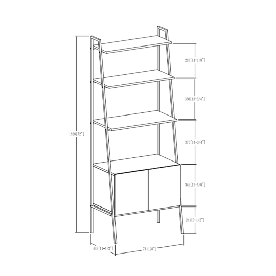 4-Shelf Ladder Bookshelf With Drawer - Plugsusa