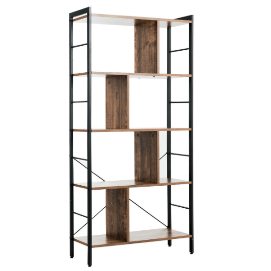 4-Tier Industrial Bookshelf Floor Standing Storage Rack Large Storage - Plugsusa