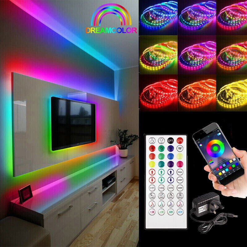 Fancy LED Strip Lights 5050 RGB Music Sync Bluetooth for Rooms TV
