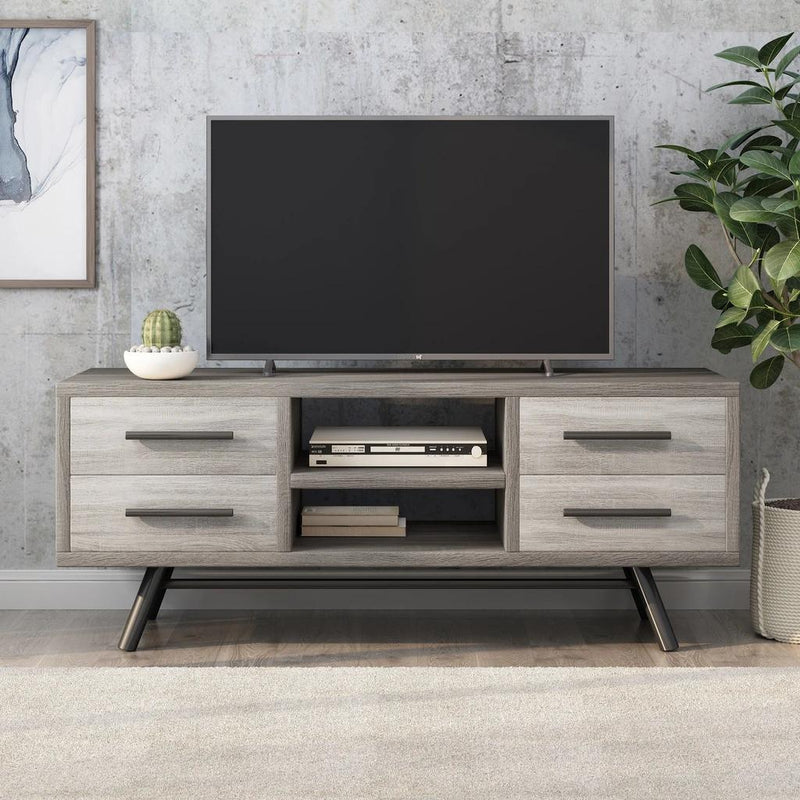 Mid-Century Modern TV Stand With Storage - Plugsus Home Furniture