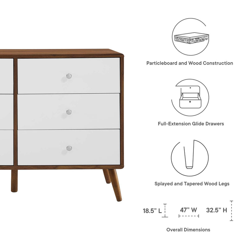 Mitre 6 Drawer 47" Dresser - Plugsus Home Furniture