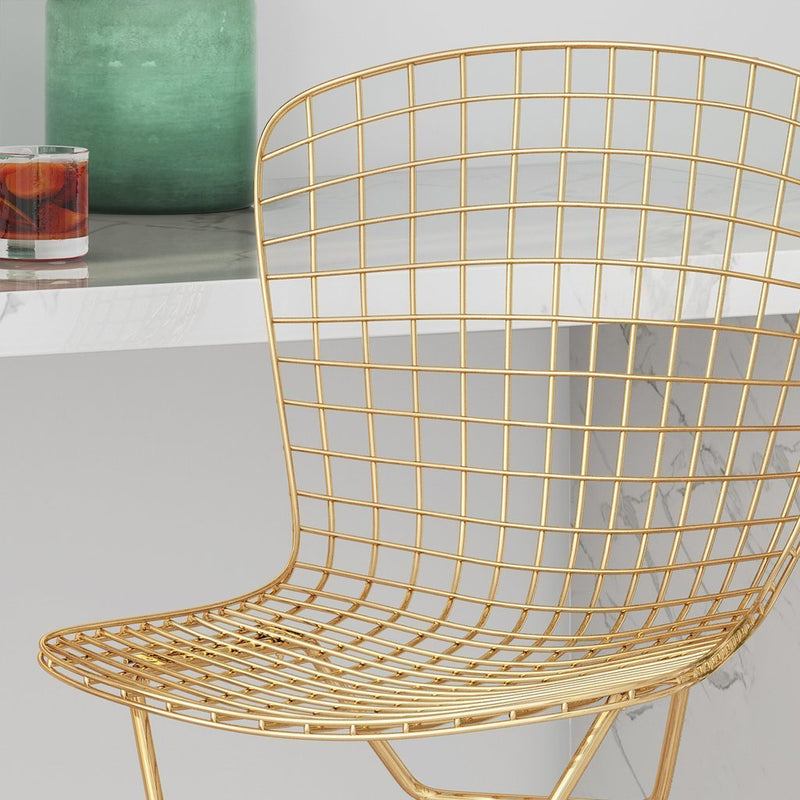 Modern Barstool Gold and Gunmetal Glam Iron - Plugsus Home Furniture