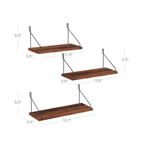 Rustic Floating Shelves Set of 3 - Plugsus Home Furniture