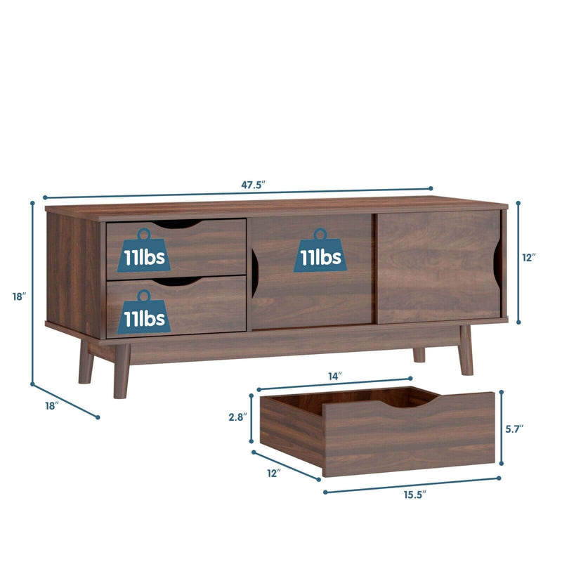 TV Stand Storage with Storage & Doors for TV up to 60" - Plugsus Home Furniture