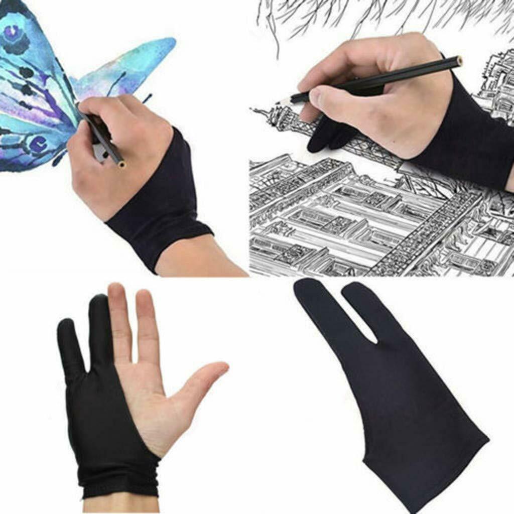 Two Finger Anti-fouling Glove For Artist Drawing/Pen Graphic Tablet Pad  Black