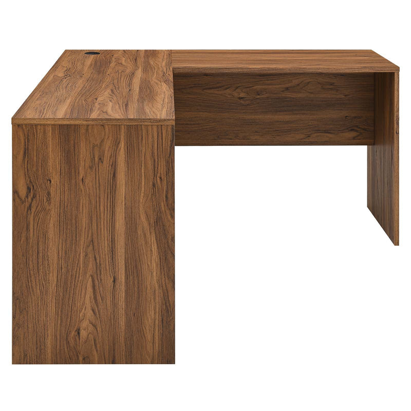 Venture L-Shaped Wood Office Desk Rustic - Plugsus Home Furniture