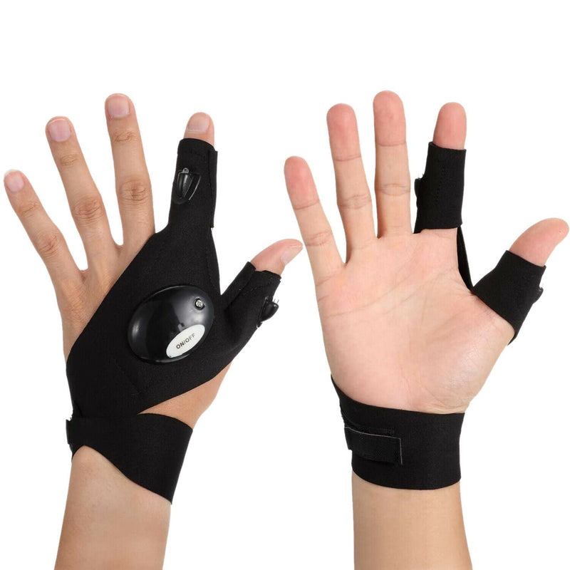 1 Pair LED Flashlight Gloves for Outdoor Fishing Camping Hiking Gloves Men Women - Plugsus Home Furniture