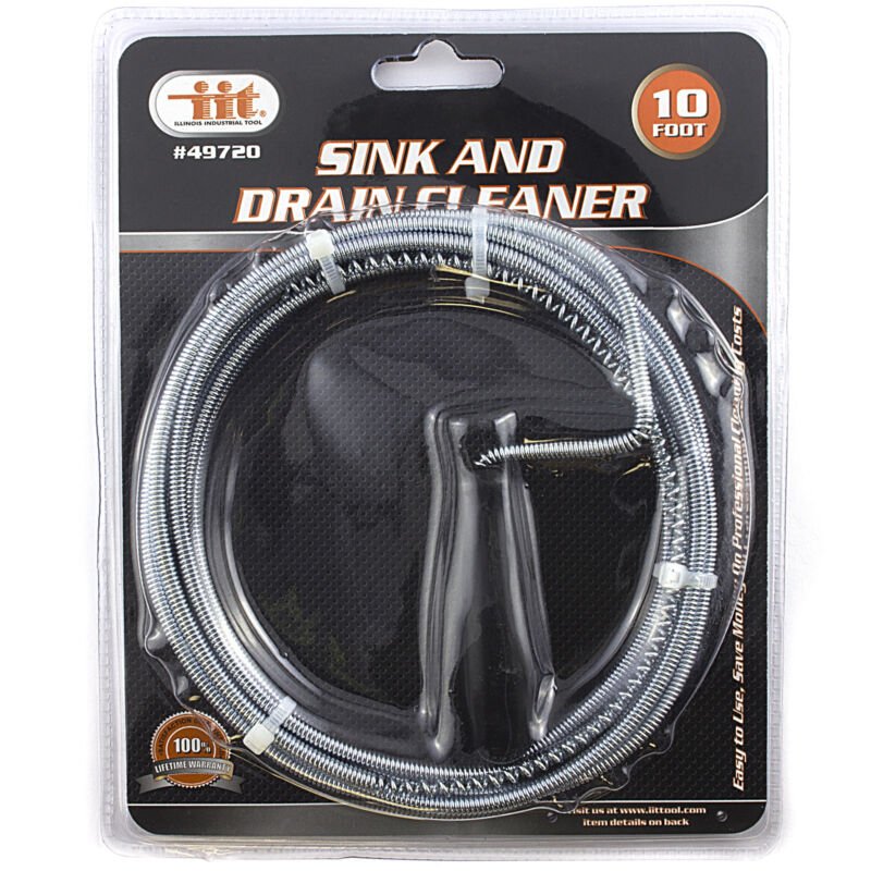 10' FT DRAIN SNAKE CLOG REMOVER HAIR REMOVAL CLEANING TOOL Plumbing Pipe Sewer - Plugsus Home Furniture