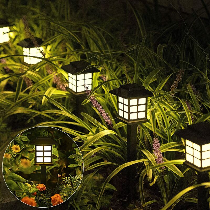 12 Pack Solar Garden Lights Outdoor Landscape Pathway Yard Waterproof LED Lights - Plugsus Home Furniture