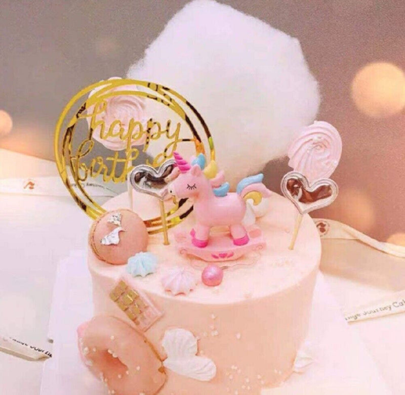 12 Pcs Glitter Paper Happy Birthday Cake Topper Cupcake Dessert Decor Supplies - Plugsus Home Furniture
