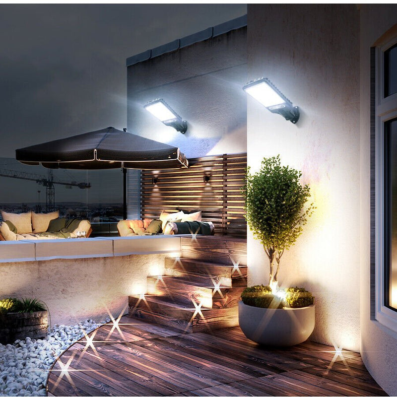 1200W LED Solar Flood Light Motion Sensor Security Wall Street Yard Outdoor Lamp - Plugsus Home Furniture