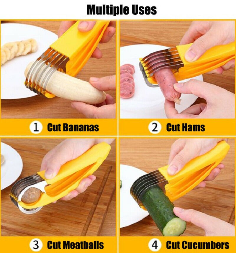 Banana Slicer Cutter * Banana Magic * Kitchen Tool - Handy Gadget instantly  slice chop banana chips no knife necessary !