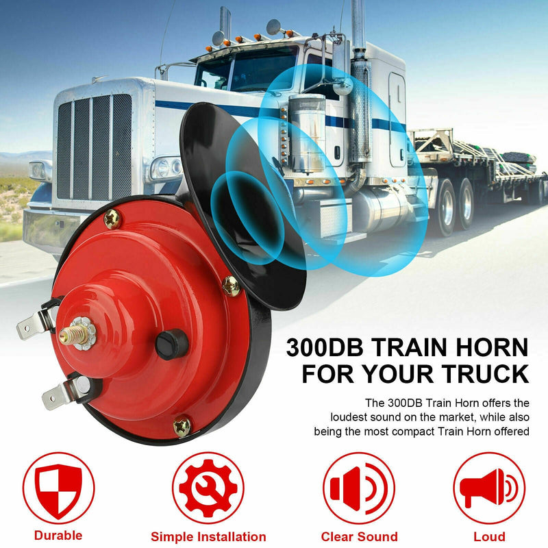 12V 300DB Super Loud Train Horn Waterproof for Motorcycle Car Truck SUV Boat - Plugsus Home Furniture