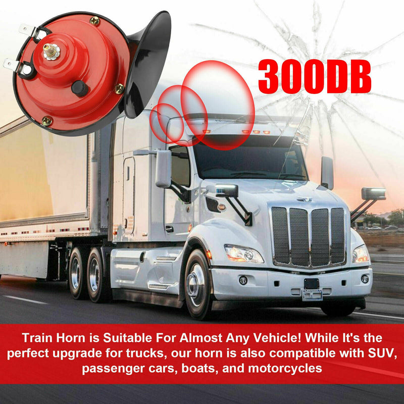 12V 300DB Super Loud Train Horn Waterproof for Motorcycle Car Truck SUV Boat - Plugsus Home Furniture