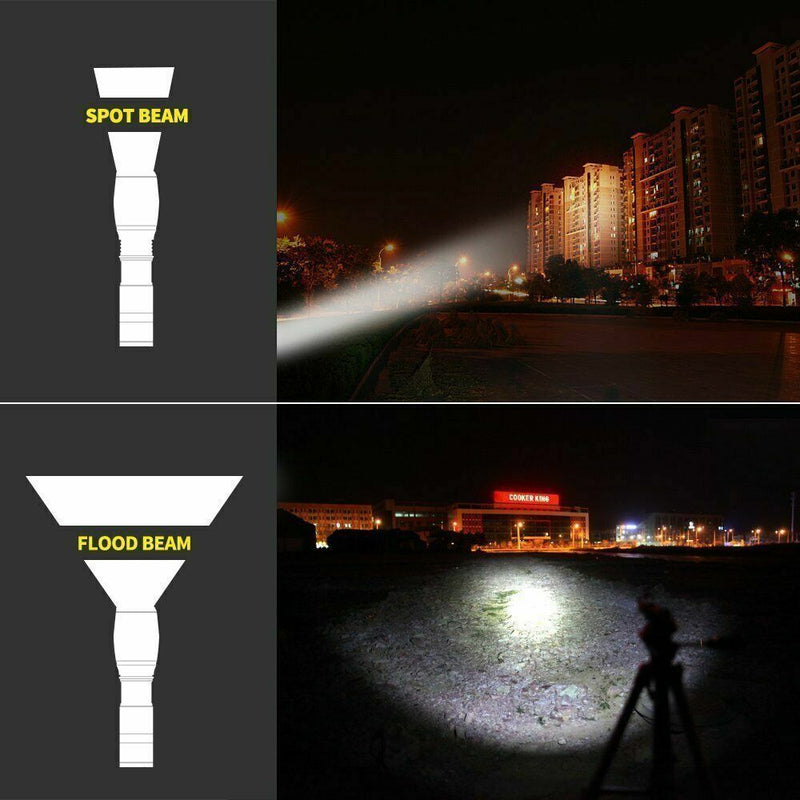 2 PACK 20000lm Shadowhawk Flashlight Rechargeable USB T6 LED - Plugsus Home Furniture