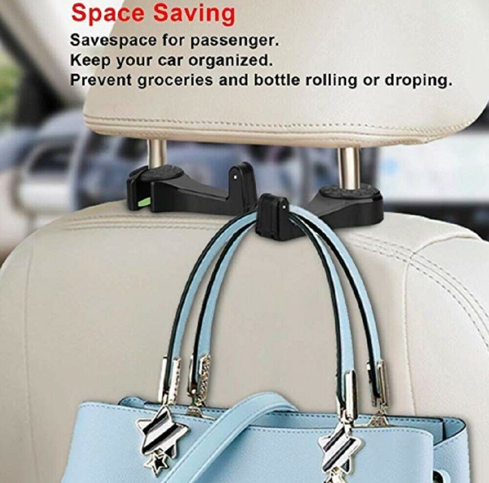2Pcs Groceries Storage Headrest Hanger Plastic Car Back Seat Bag