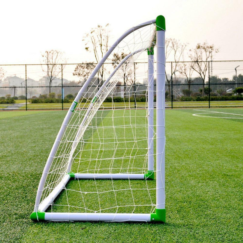 (2) Set of Soccer Goal 6' x 4' Football W/Net Straps, Anchor Ball Training Sets - Plugsus Home Furniture