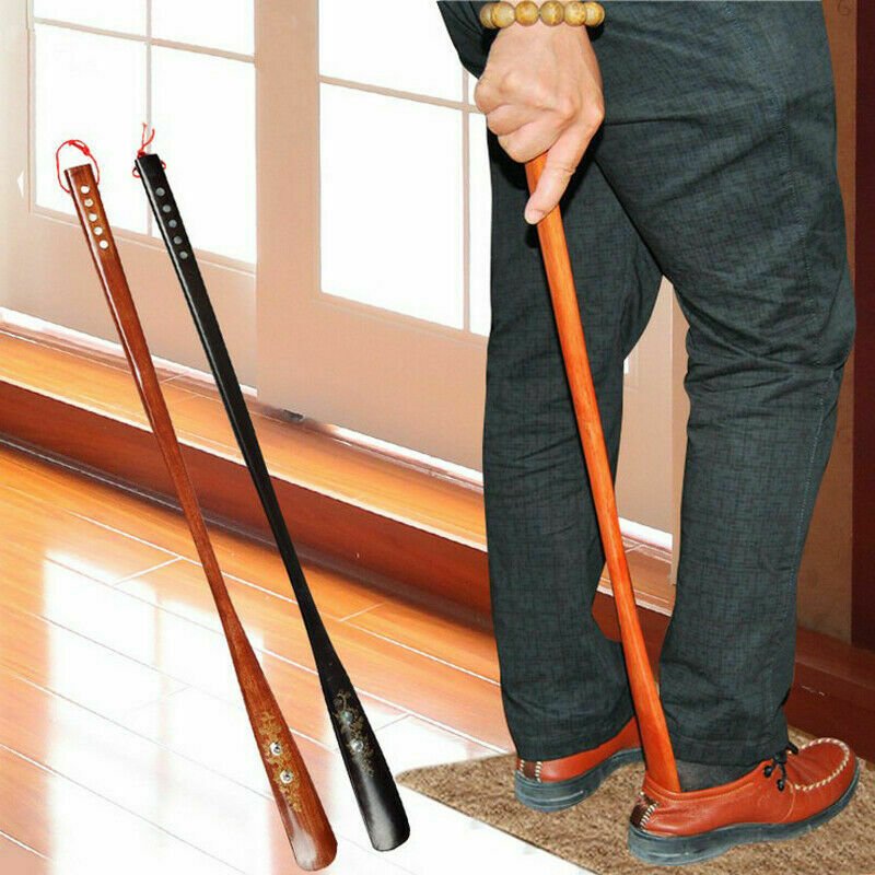 21" Shoe Horn Extra Long Vintage Wooden Handle Wooden Shoehorn Easy AID Horn US - Plugsus Home Furniture