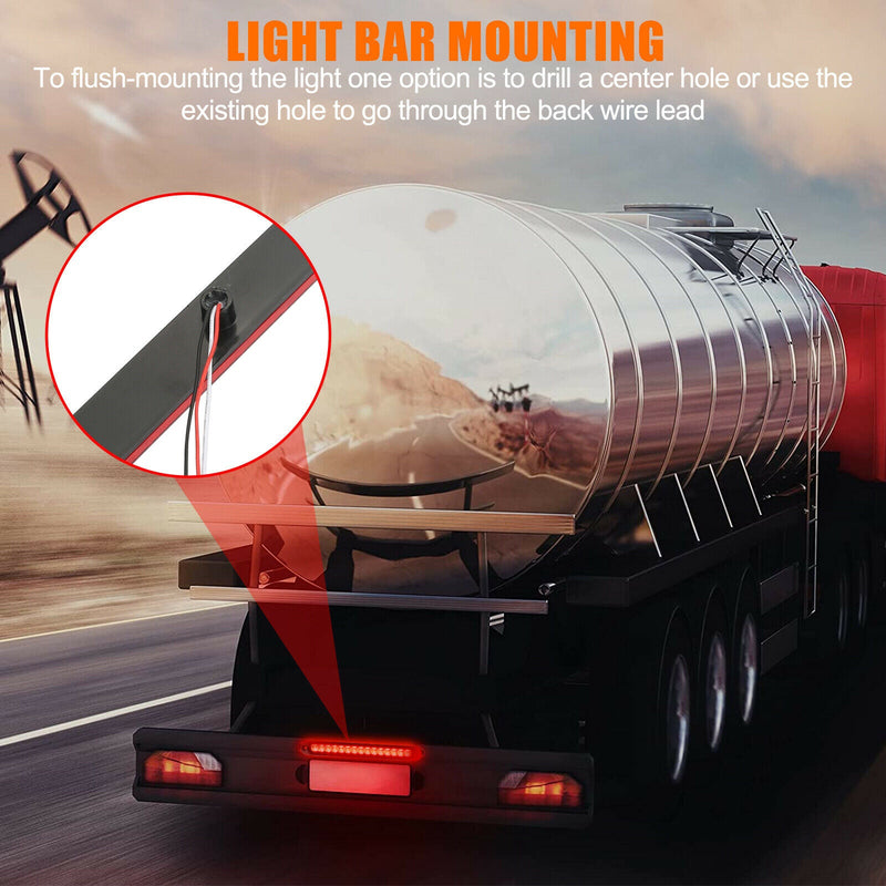 2x 15inch 11 LED Sealed Truck Trailer Brake Stop Turn Tail Submersible Light Bar - Plugsus Home Furniture