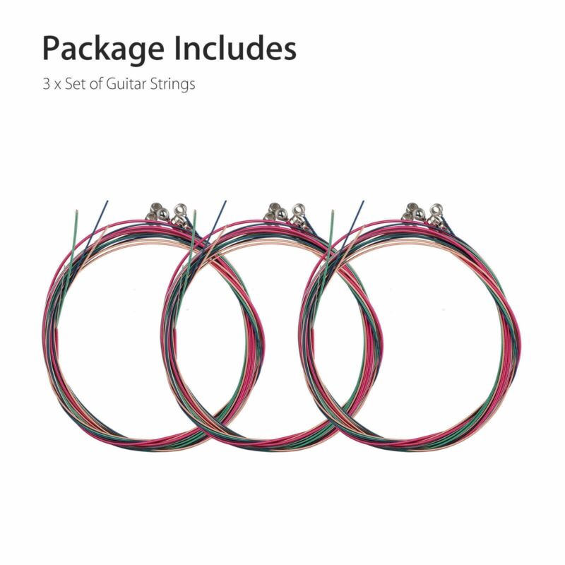 3 Sets of 6 Guitar Strings - Steel String Replacements for Acoustic Guitar (1st-6th) - Plugsus Home Furniture