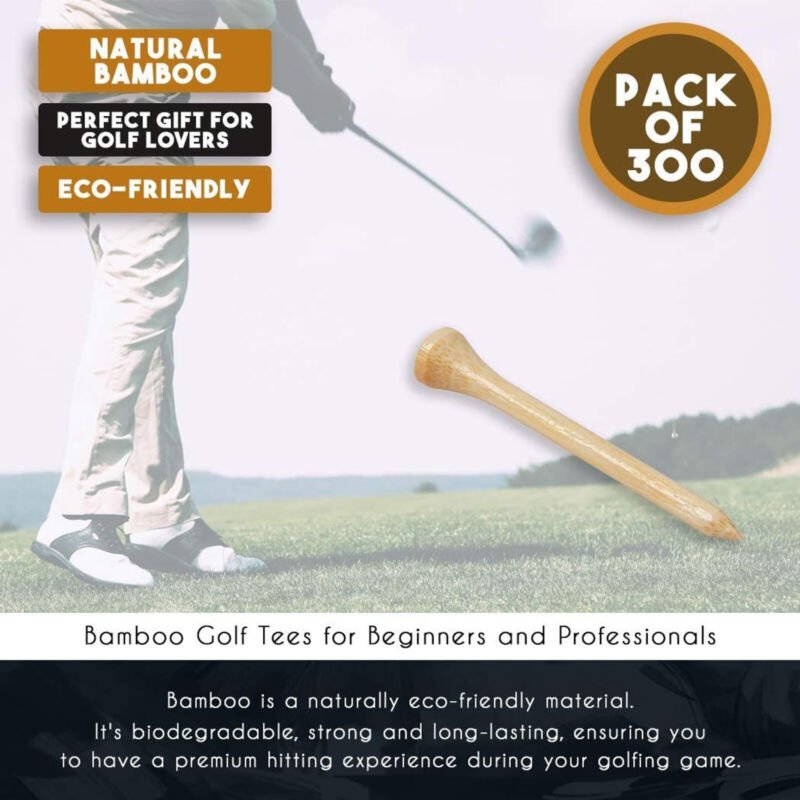 300 Pack 2 3/4 Inch Bamboo Wood Golf Tees Bulk for Golfing - Plugsus Home Furniture
