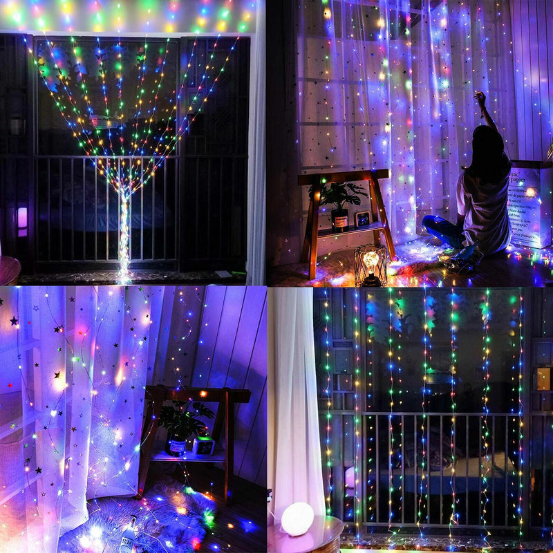 300LED Party Wedding Curtain Fairy Lights USB String Light Home w/Remote Control - Plugsus Home Furniture