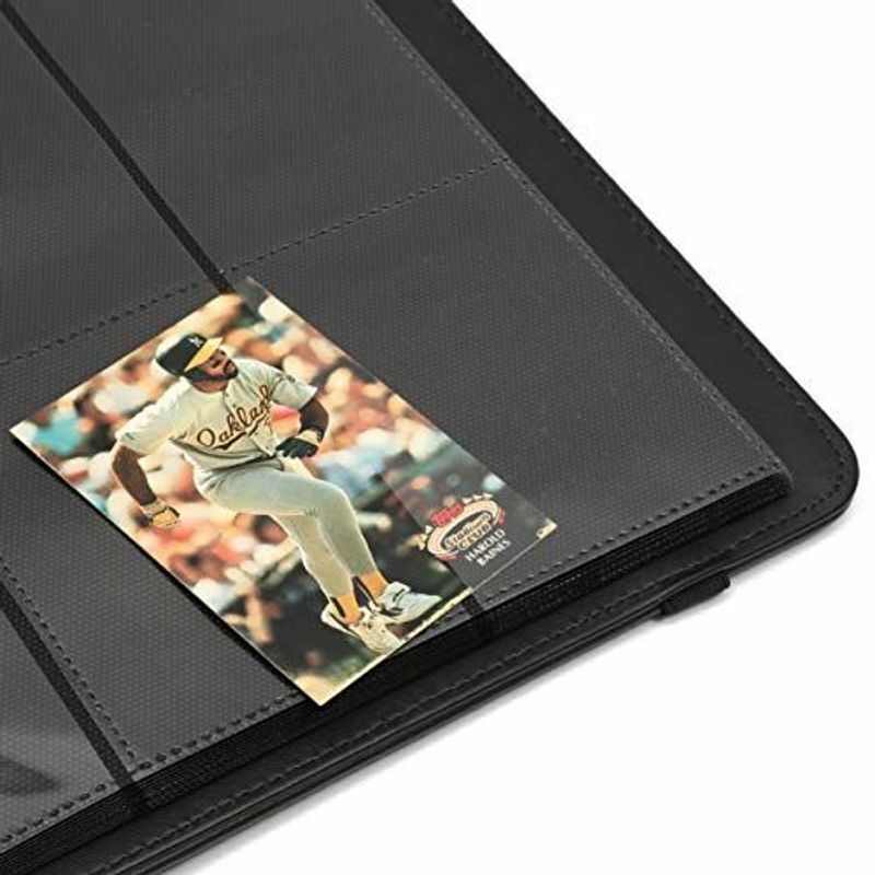 360 Card Pocket Binder with Strap 9 Pocket Trading Cards Album Folder, Black - Plugsus Home Furniture