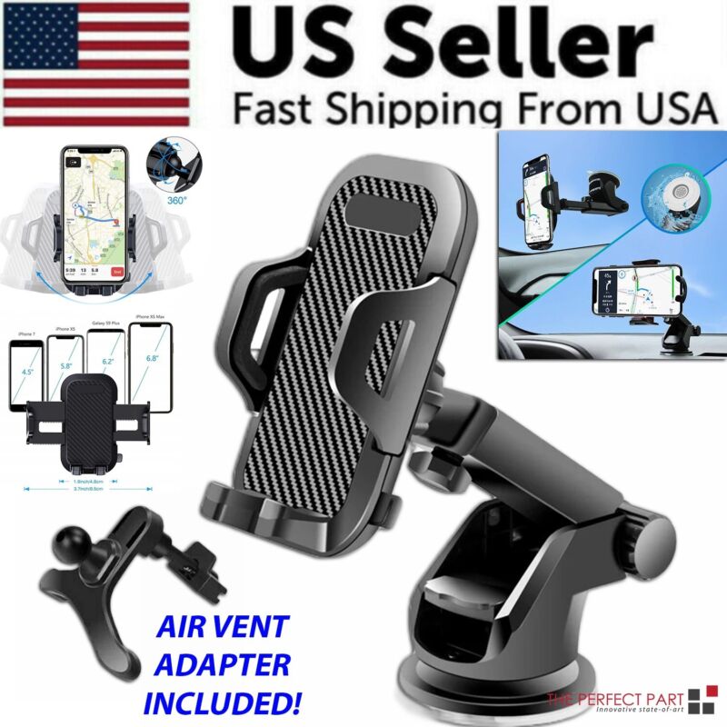 360° Universal Windshield Car Mount Holder Stand for Mobile Phones and GPS - Plugsus Home Furniture