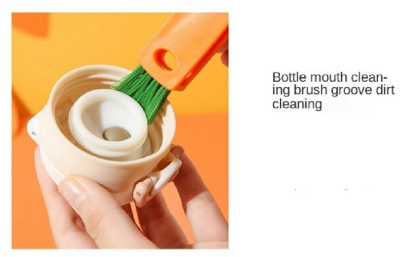 3in1 Bottle Cap Detail Brush Cleaner Bottle Cleaning Brush Cup Cover Lid Cleaner - Plugsus Home Furniture