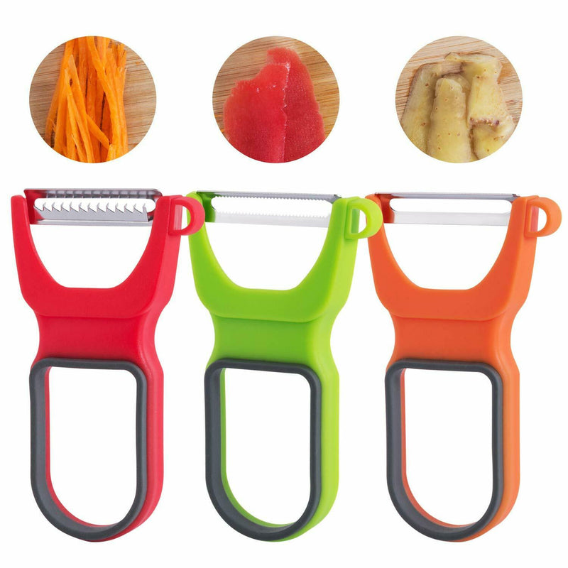 3Ps Potato Peeler Vegetable Grater Cabbage Cutter Slicer Stainless Steel Kitchen - Plugsus Home Furniture