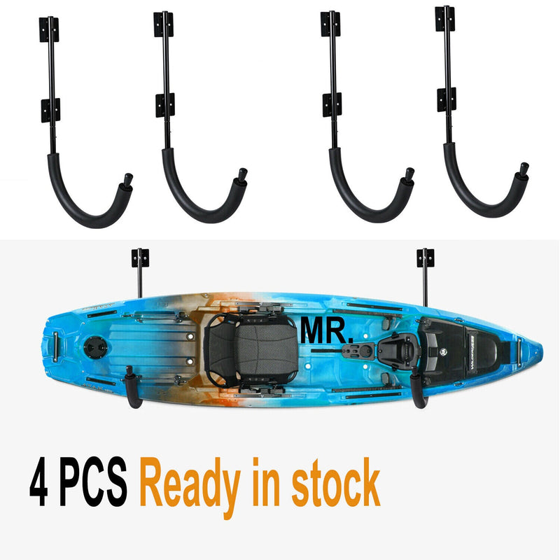 4 PCS Kayak Storage Wall Mount Hanger Rack for Canoe Paddle Kayak