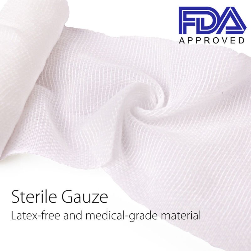 4'' Sterile Stretch Gauze Roll Bandage - First Aid Wound Care Medical Tape (24 Pack) - Plugsus Home Furniture