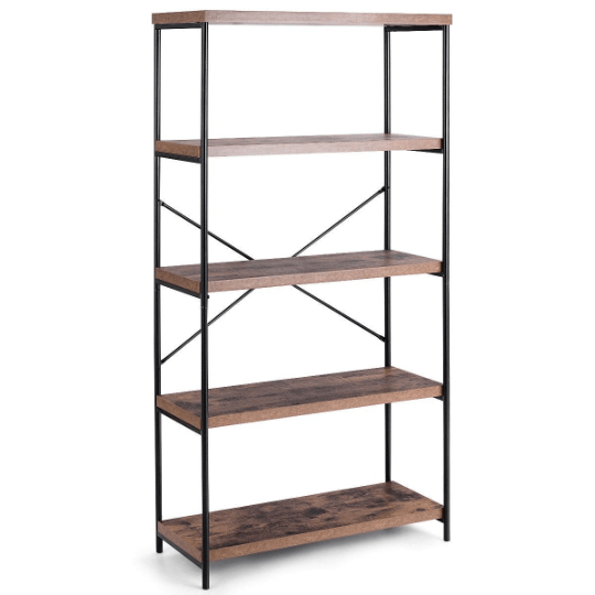 4 Tier Bookcase Industrial Rack Storage Shelf - Plugsusa