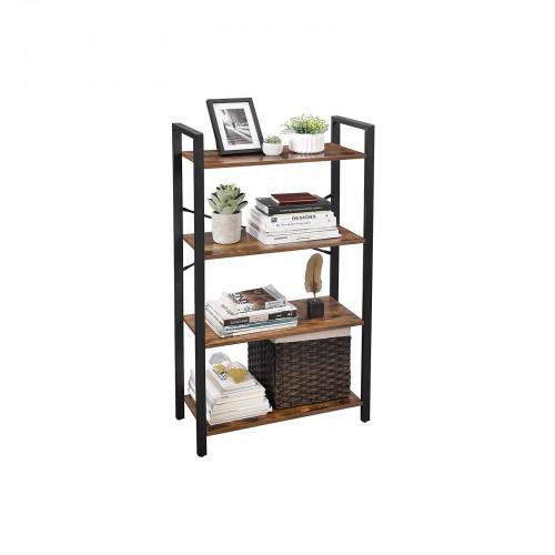 4 Tier Industrial Ladder Shelf Bookcase - Plugsusa