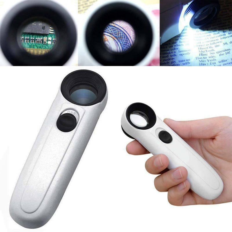 40X Magnifying Magnifier Glass Jeweler Eye Jewelry Loupe Loop With 2 LED Light - Plugsus Home Furniture