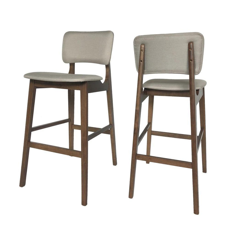 42" Wooden Bar Chair with Fabric Seats (Set of 2) - Plugsus Home Furniture