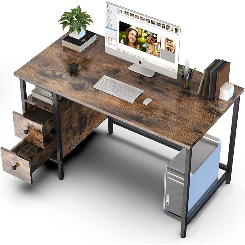 47" Computer Desk with 2 Drawers for Home Office and Study - Plugsus Home Furniture