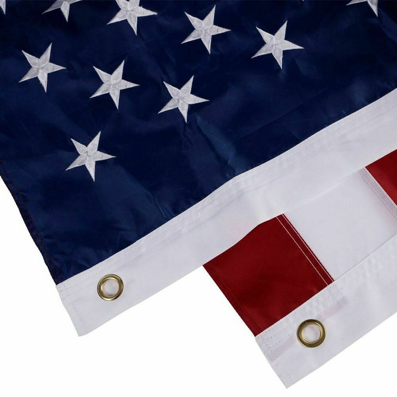 4'x6' ft American Flag Sewn Stripes Embroidered Stars Brass Grommets USA US U.S. - Plugsus Home Furniture
