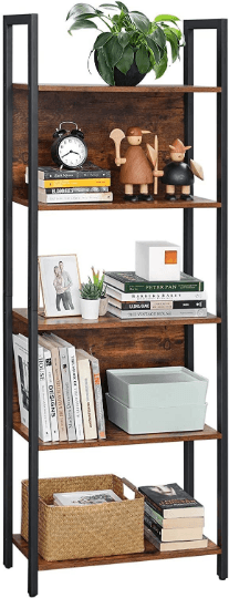 5-Tier Bookshelf, Storage Rack Shelf - Plugsusa