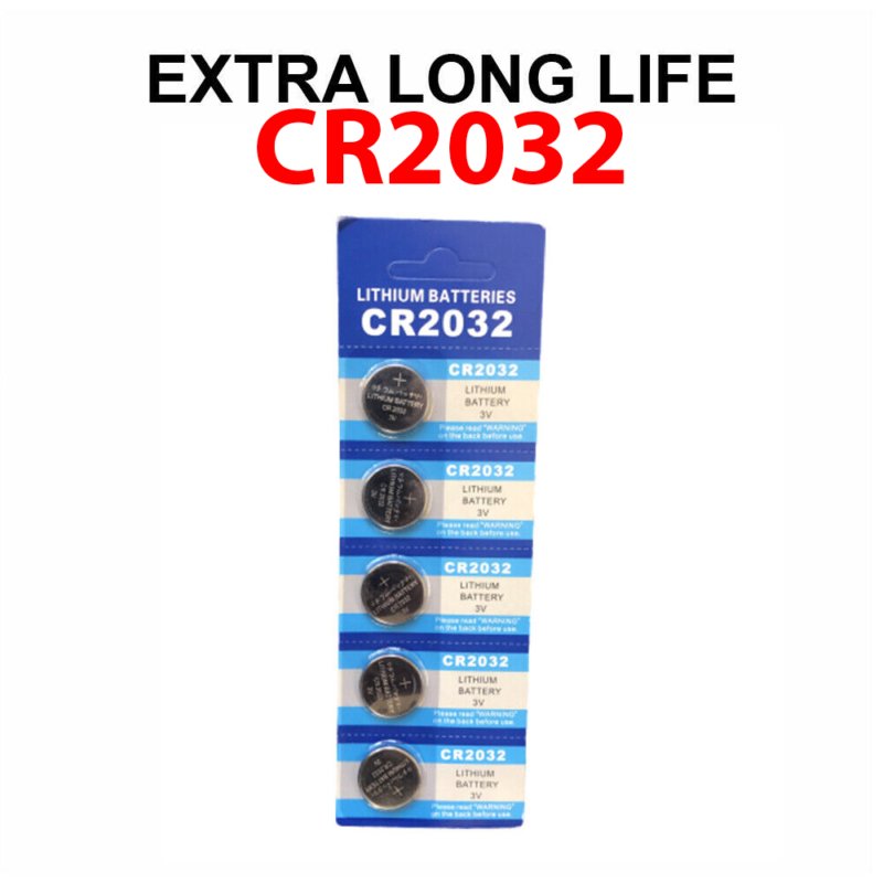5 x New 3V CR2032 Lithium Batteries - Button Cell Watch, Remote, CR 2032, BR2032, DL2032 - Plugsus Home Furniture