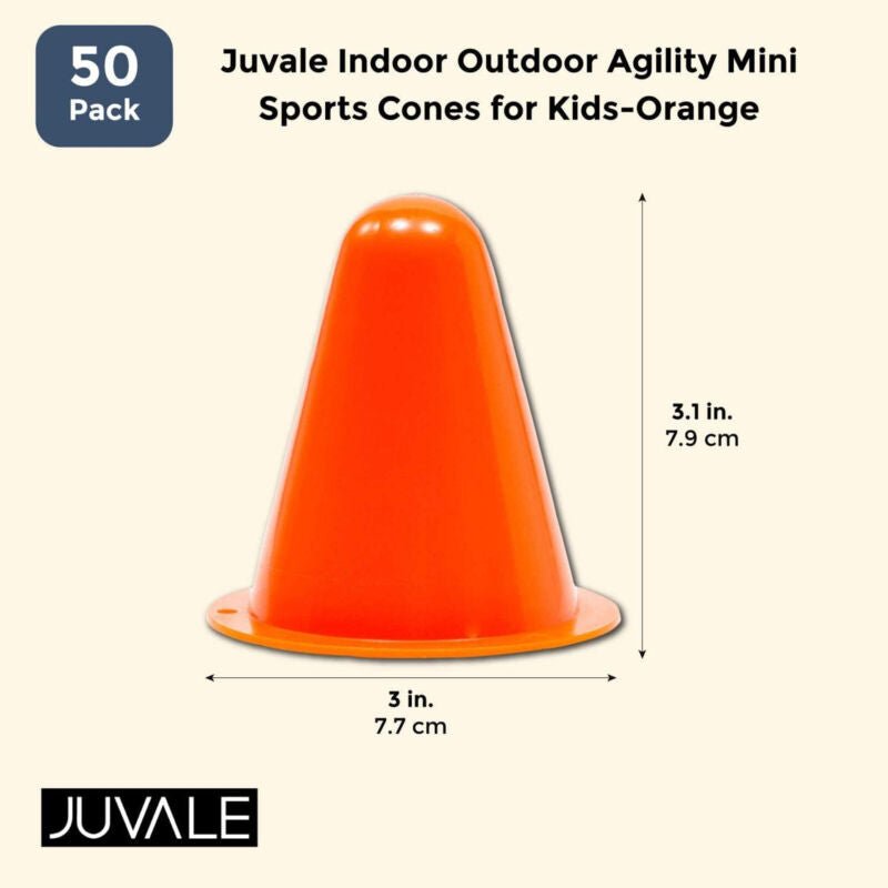 50 PCS Indoor Outdoor Mini Agility Training Cones for Kids Soccer Sports 3 Inch - Plugsus Home Furniture