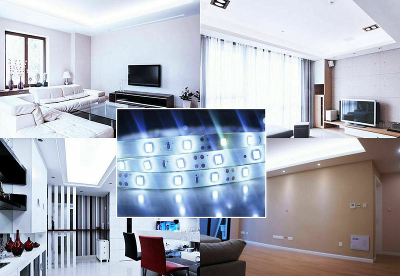 5M 3528 LED Strip Light 300 LEDs Super Bright 7000K Cool White Waterproof IP65 - Plugsus Home Furniture