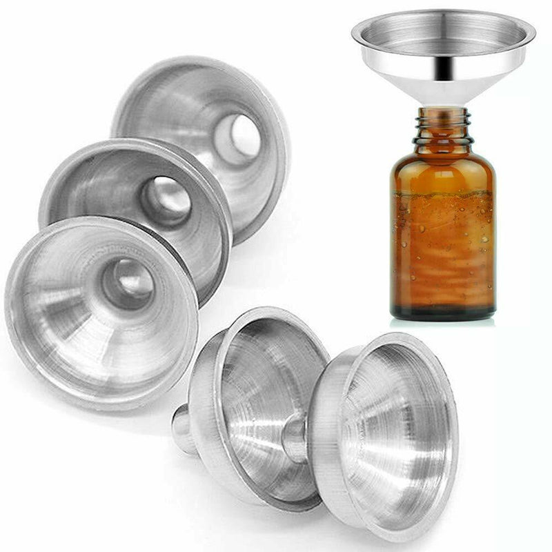 5Pcs Mini Stainless Steel Funnel For Perfume Diffuser Bottle Liquid Oil Flask US - Plugsus Home Furniture