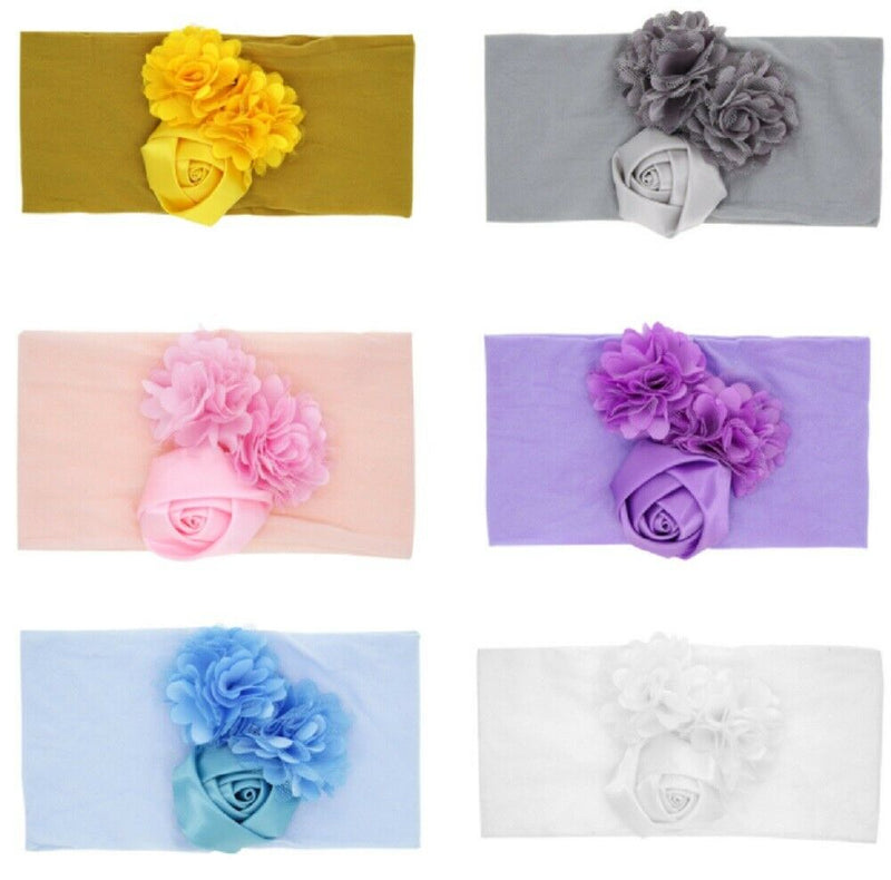 6 Pcs Kids Girl Baby Headband Toddler Lace Bow Flower Hair Band Accessories US - Plugsus Home Furniture