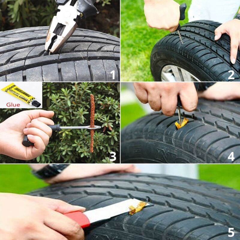 68-Piece DIY Tire Repair Kit for Cars, Trucks, Motorcycles - Flat Tire Home Repair with Plug and Patch - Plugsus Home Furniture