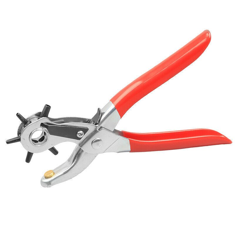 9" Leather Hole Punch Hand Pliers Belt Holes 6 Sized Puncher Heavy Duty Tool New - Plugsus Home Furniture