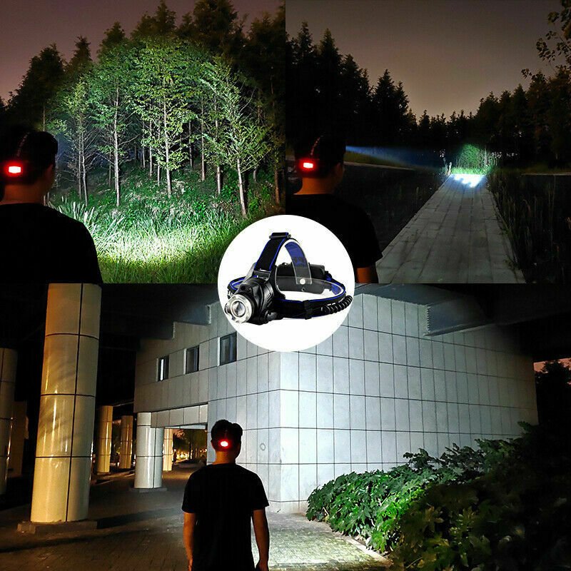 990000LM LED Headlamp Rechargeable Headlight Zoomable Head Torch Lamp Flashlight - Plugsus Home Furniture