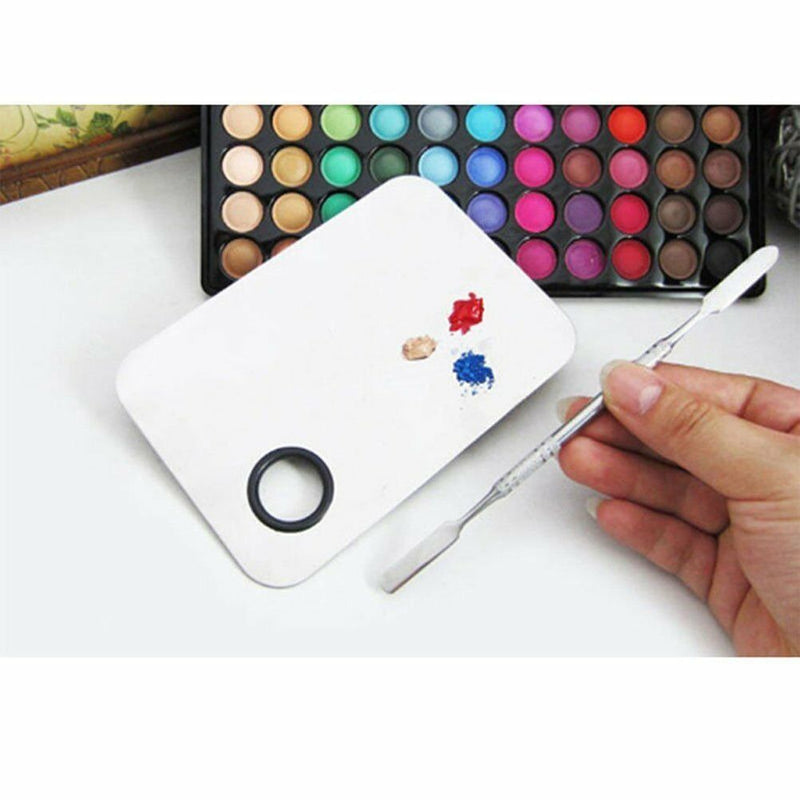 Acrylic Cosmetic Nail Art Makeup Polish Mixing Palette Stainless Steel Spatula - Plugsus Home Furniture