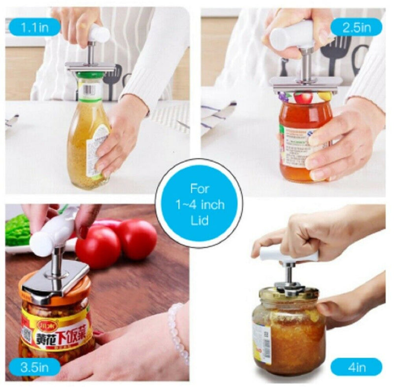 Jar Opener Stainless Steel, Adjustable for All Jar Sizes, Lid Twist Off All  in one Jar Opener Bottle Can Opener - New 
